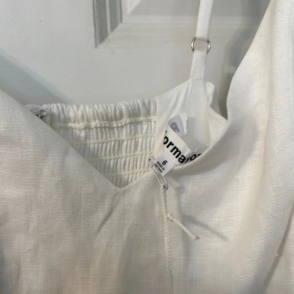 Reformation White Spaghetti Strap Linen Dress - Picture 5 of 6